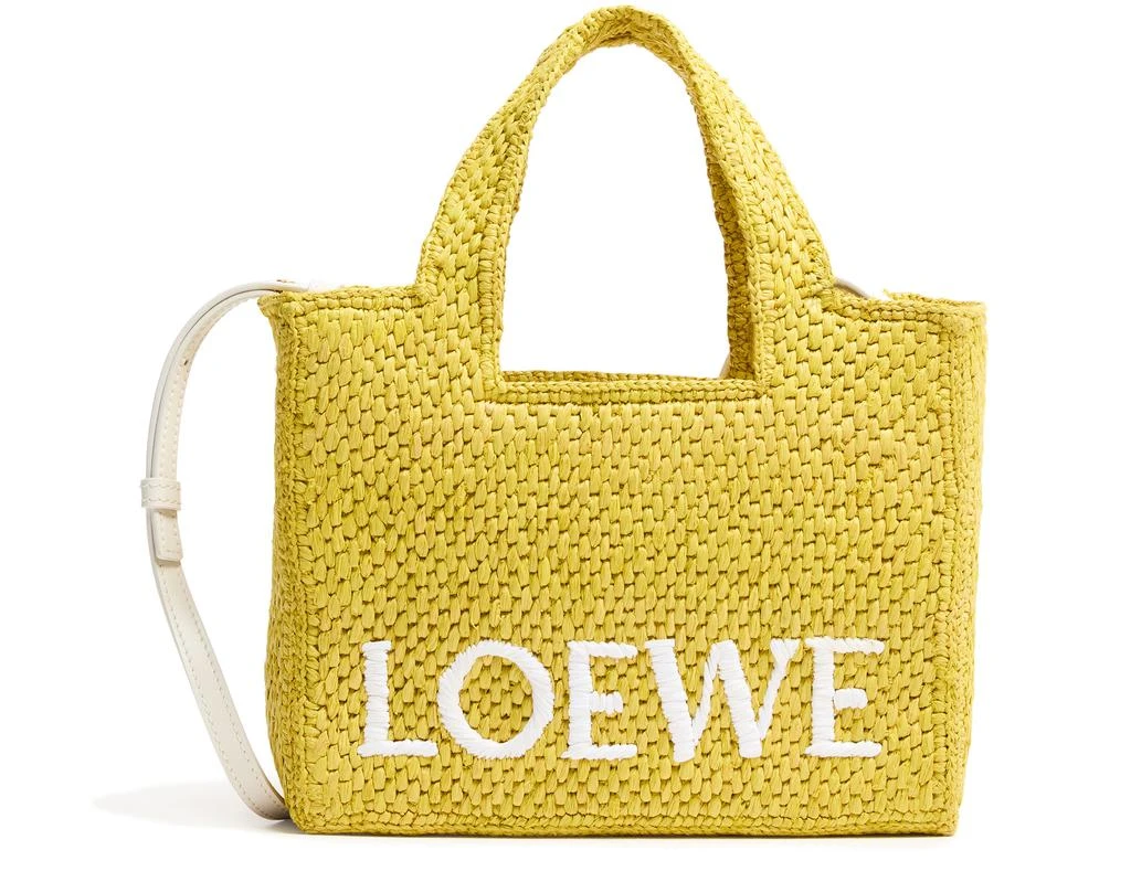 Loewe Small Loewe Font Tote in raffia 2