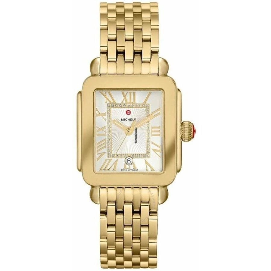 Michele Deco Madison Quartz Diamond Silver White Sunray Dial Ladies Watch MWW06G000014 1