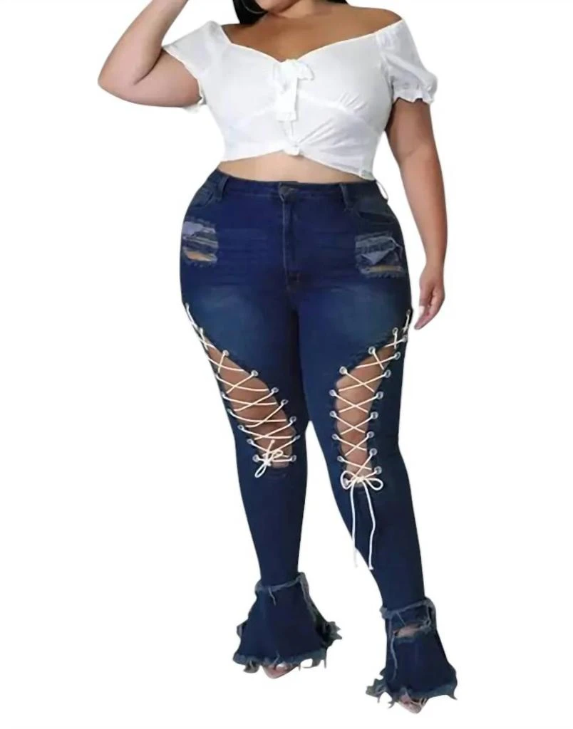 Loverly Fit Loverly Fit - Lace Up Jeans 1