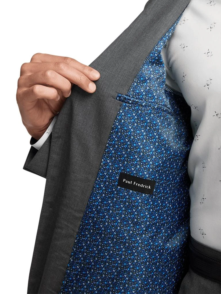 Paul Fredrick Wool Stretch Bengaline Peak Lapel Suit Jacket 4