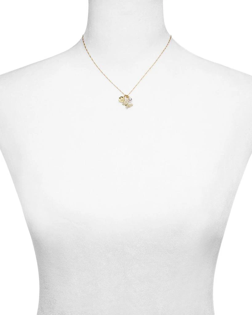 Argento Vivo Butterfly Flower Charm Pendant Necklace, 16-18" 2
