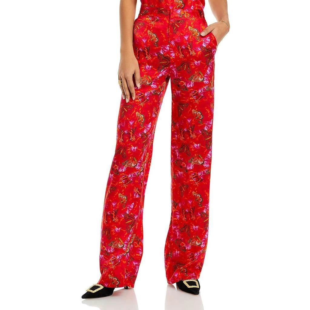 L'Agence Womens High Rise Printed Straight Leg Pants 3