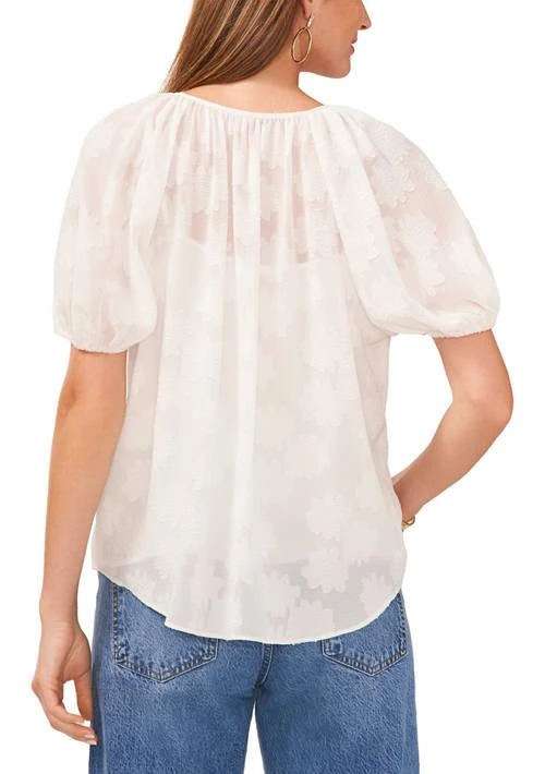 Vince Camuto Camuto Petite Shirred V Neck Blouse With Balloon Sleeves 2