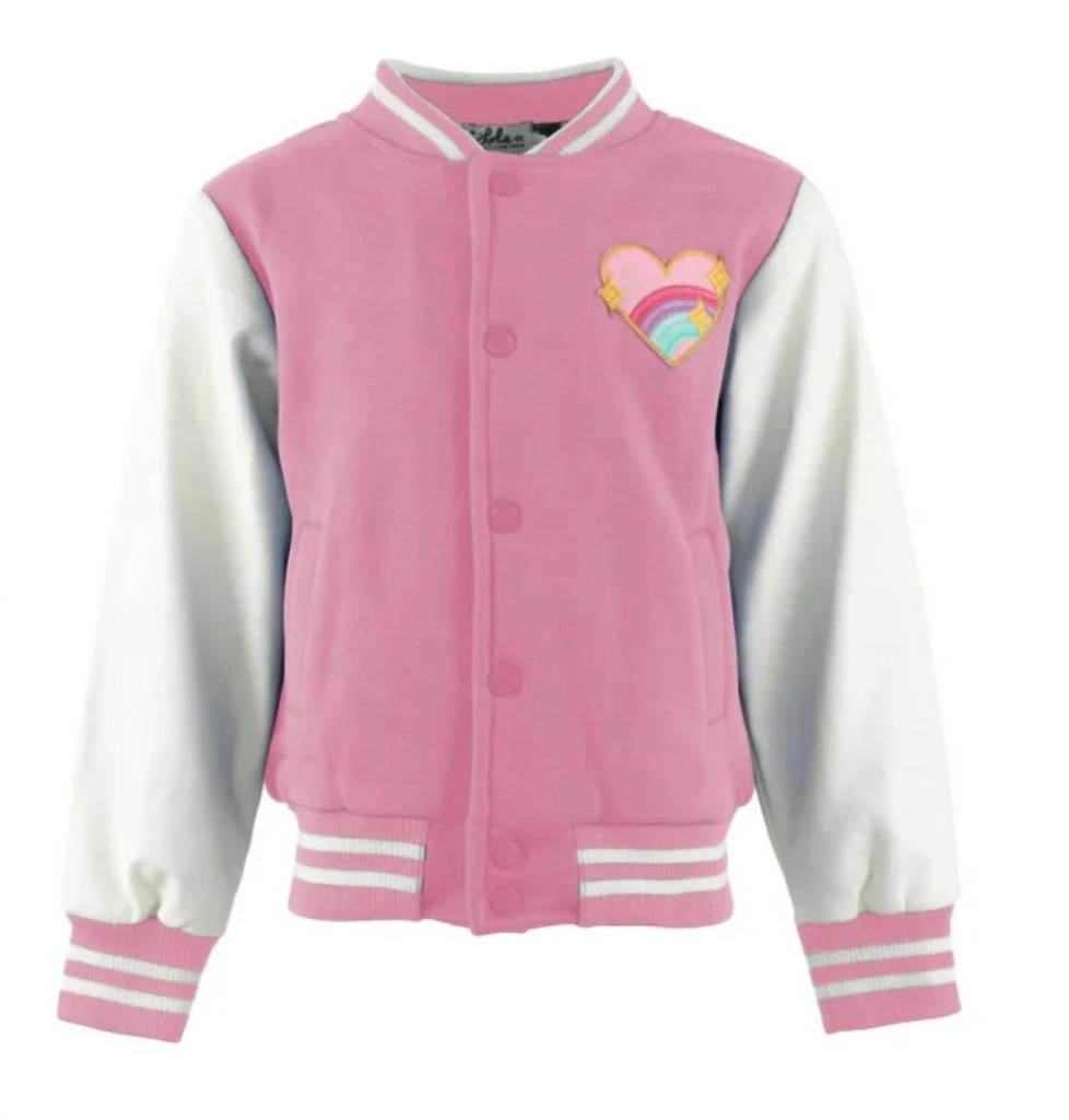 Lola + The Boys Lola + The Boys - Girls Good Vibes Varsity Bomber Jacket 4