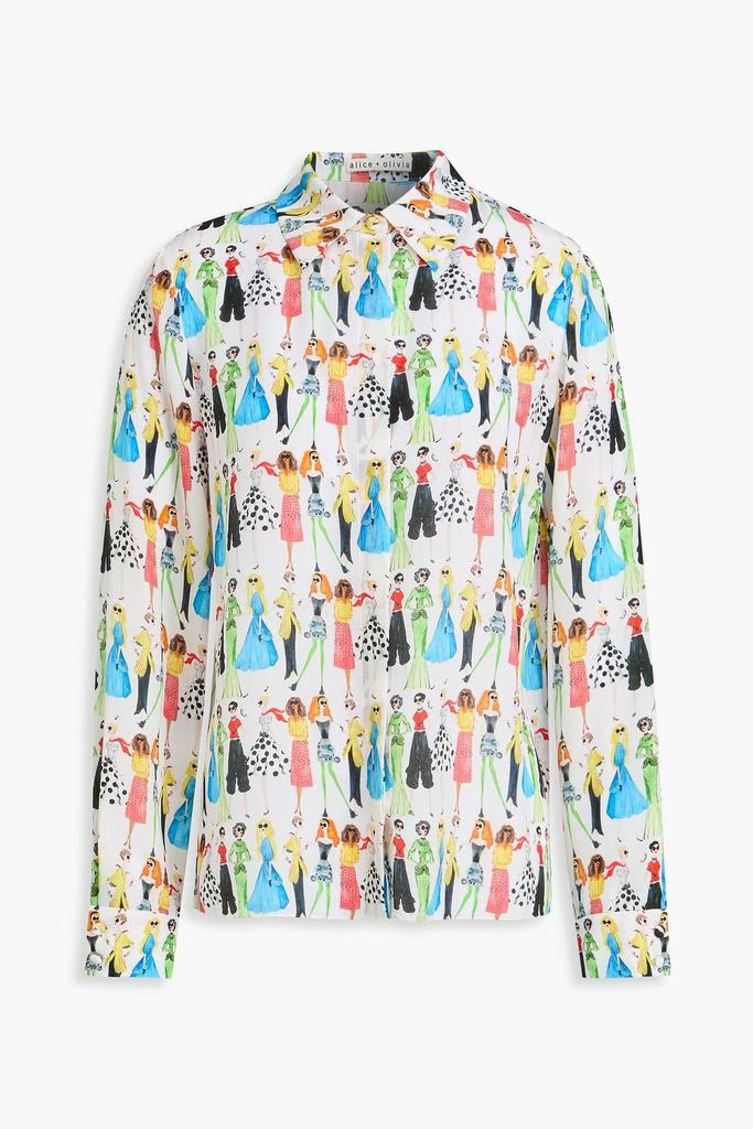 Alice + Olivia Willa printed silk crepe de chine shirt