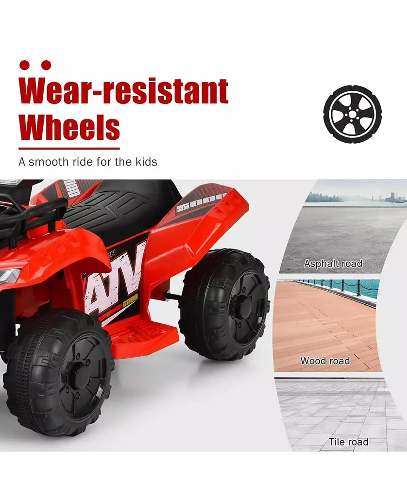 HONGGE 6V Kids Electric ATV Quad Bike with LED Lights and MP3 Player 9