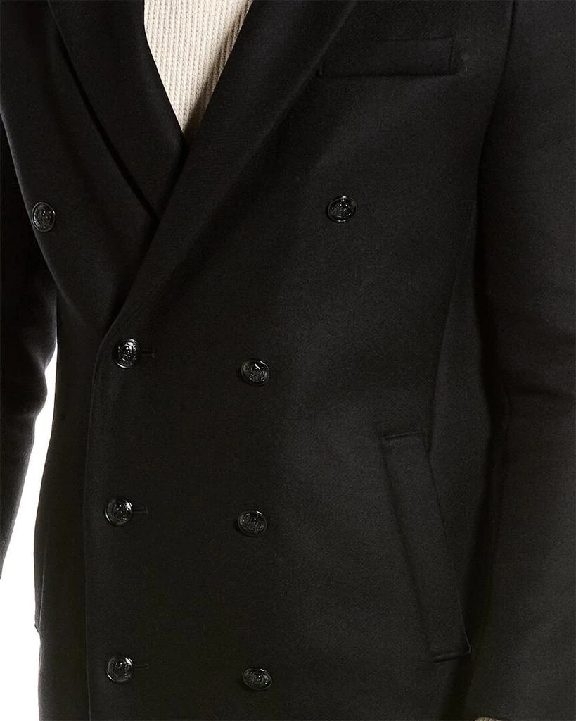 The Kooples Leather-Trim Wool-Blend Trench Coat 4