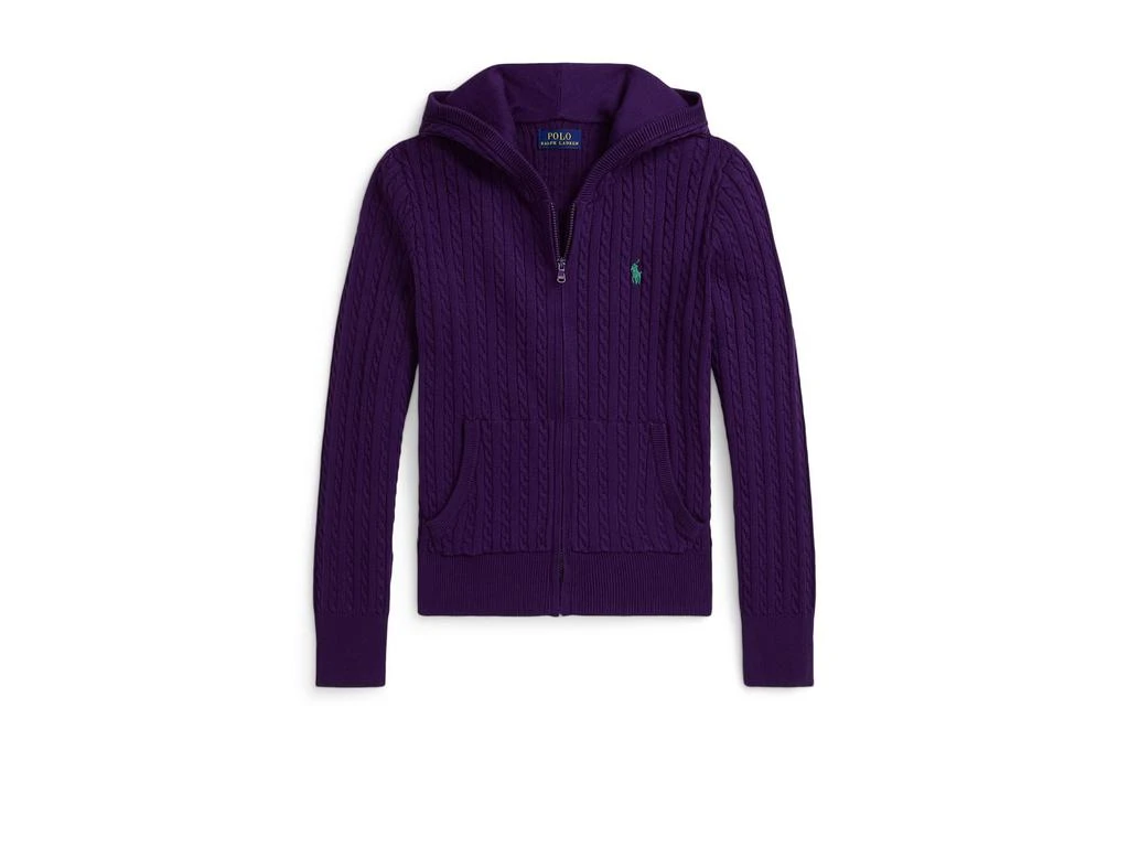 Ralph Lauren Mini-Cable Cotton Full Zip Hoodie (Big Kid)