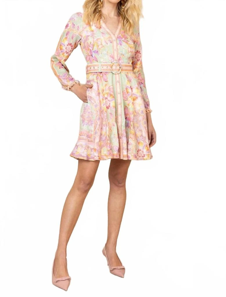 Hale Bob Miranda Linen Dress In Pink 1