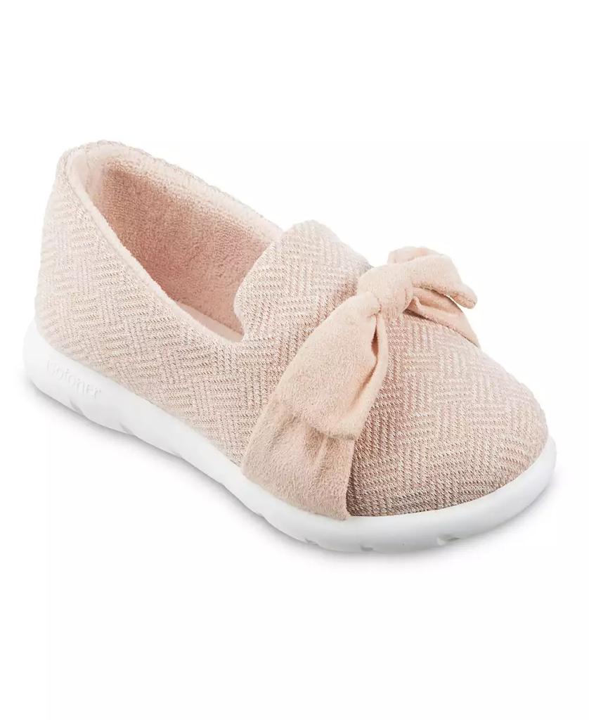 Isotoner Signature Women's Indoor/Outdoor Zenz Hatch Knit Closed-Back with Tie Slip-Ons