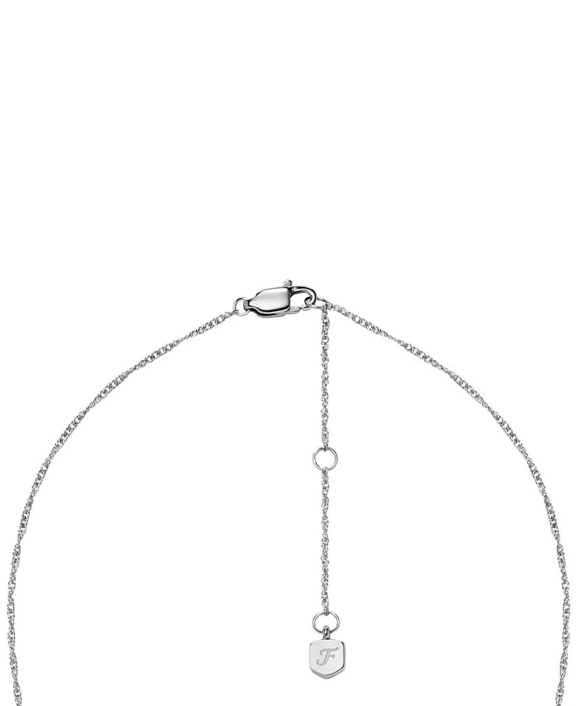 Fossil Legacy Heart Stainless Steel Rotating Pendant Necklace 4