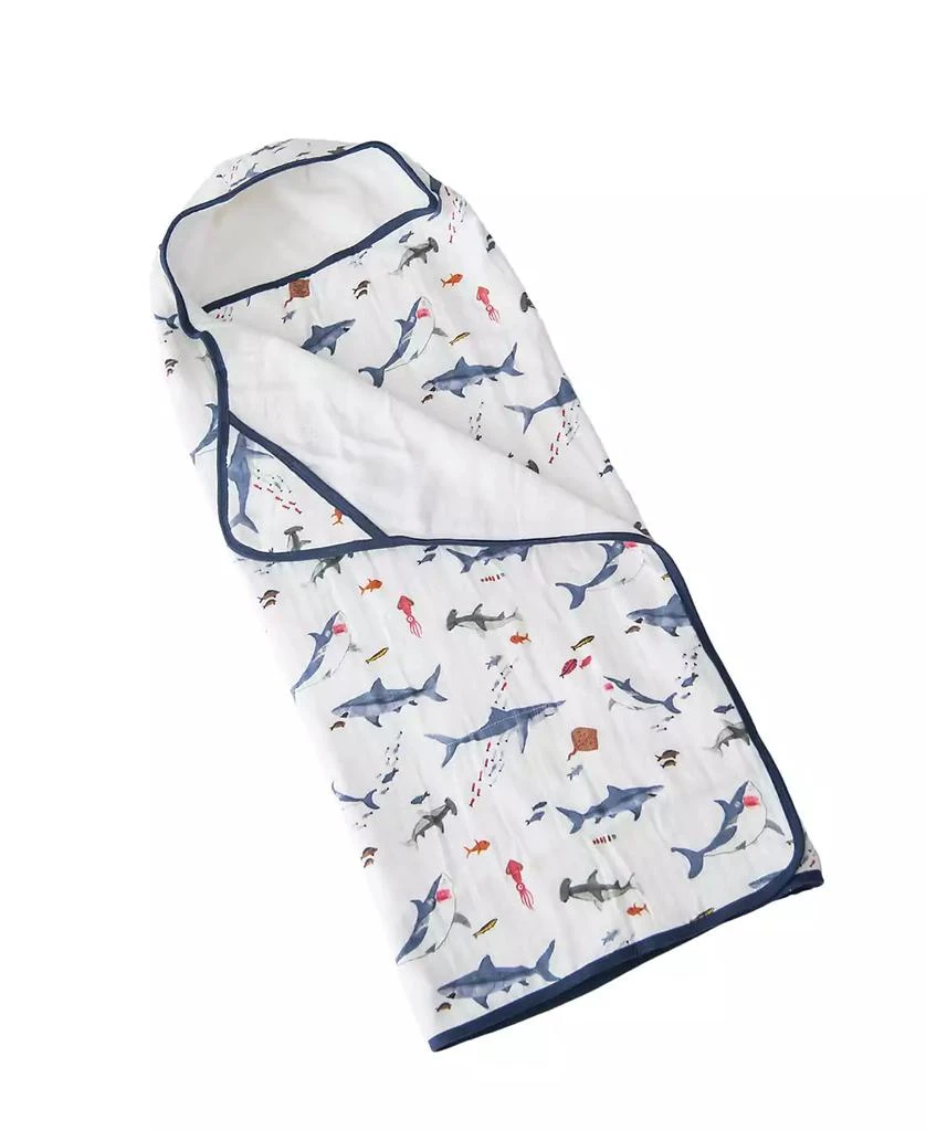 Little Unicorn Baby Boys Animal Print Muslin and Terry Hooded Towel 1