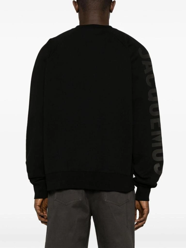 Jacquemus Crew Neck Black Cotton Jersey Sweatshirt 4