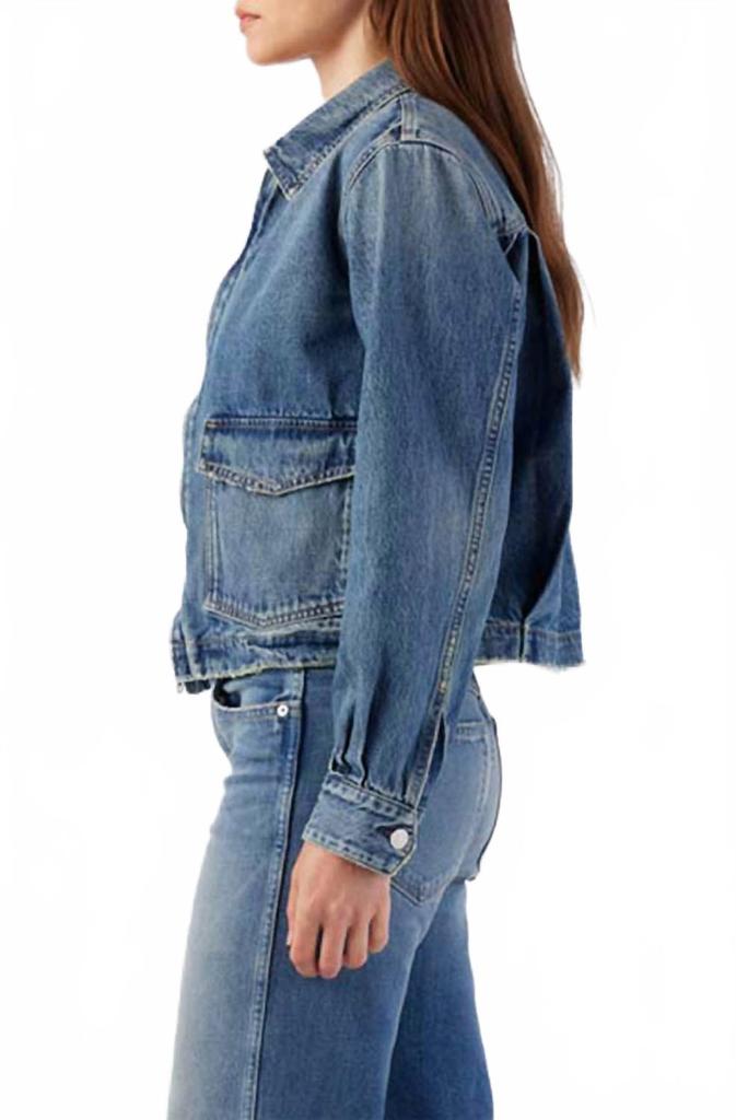AMO Sally Boxy Fit Denim Jacket In Moonstruck