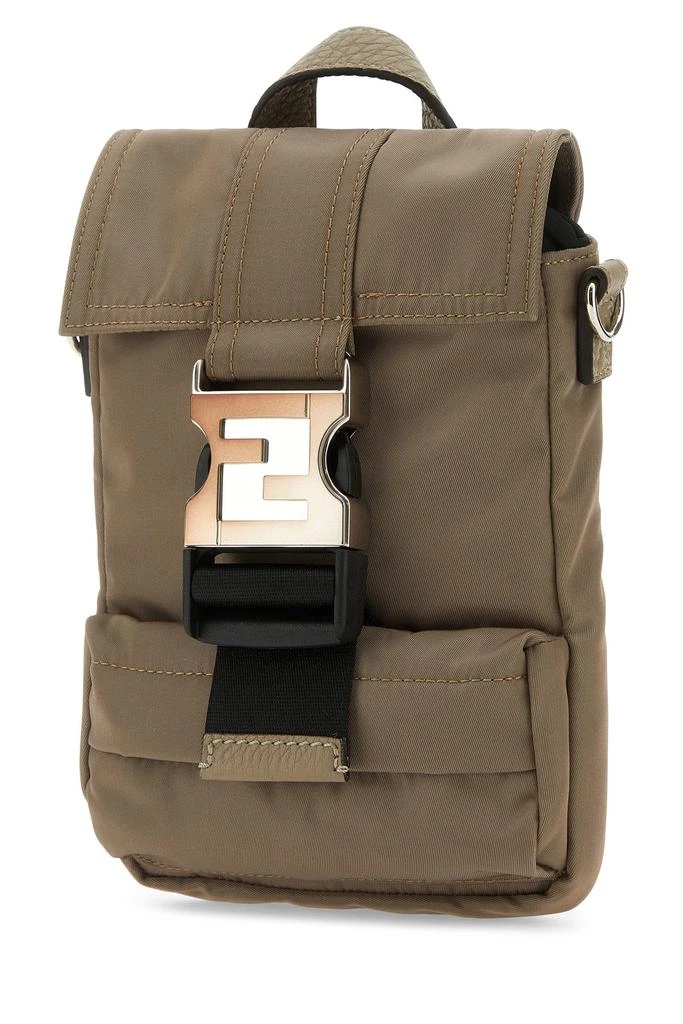 Fendi Dove grey nylon mini Fendiness backpack 1