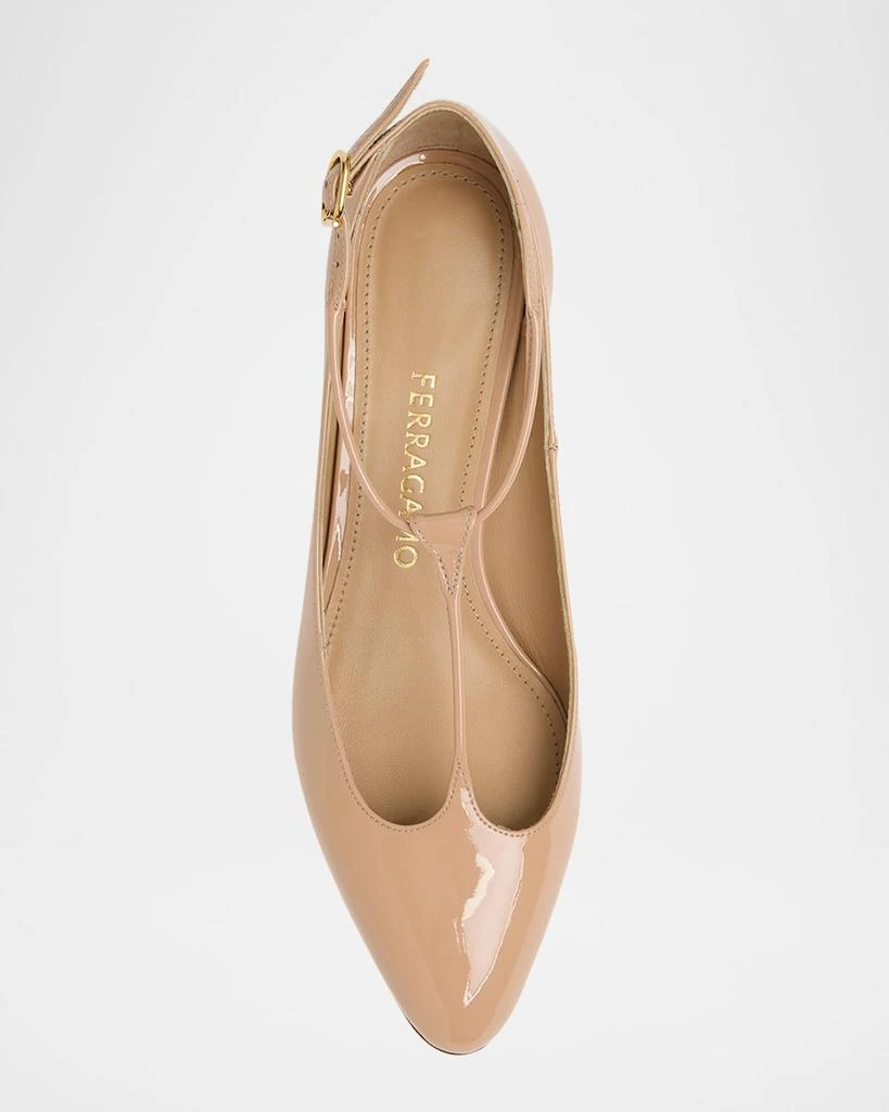 Salvatore Ferragamo Tania Patent T-Strap Pumps 3