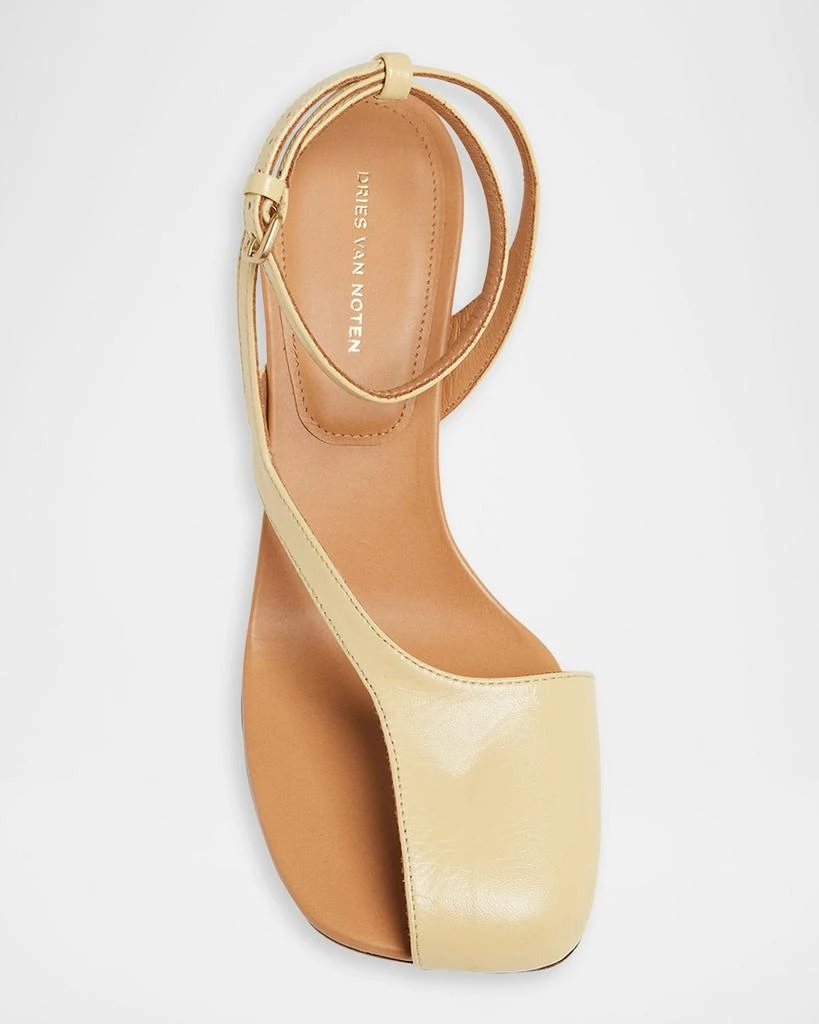 Dries Van Noten Asymmetrical Leather Wedge Sandals 4