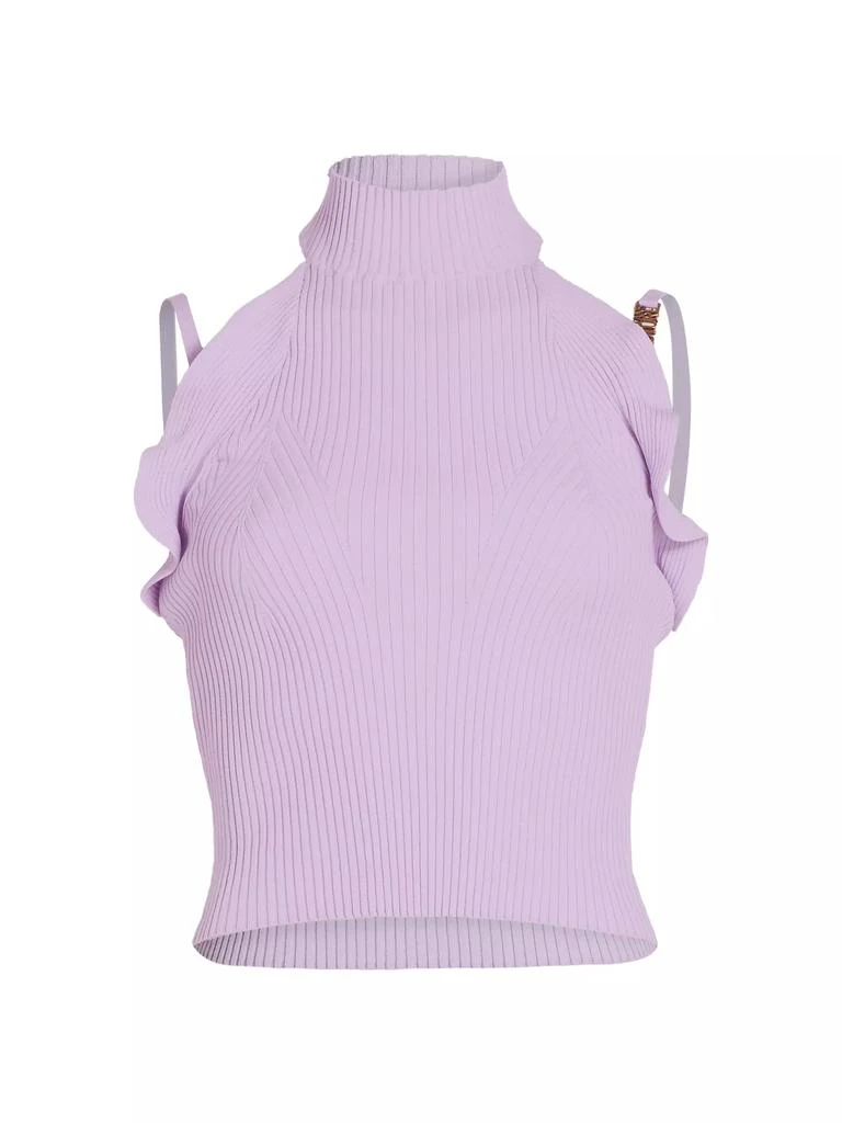 Versace Jeans Couture Maglia Ruffled Turtleneck Tank 1