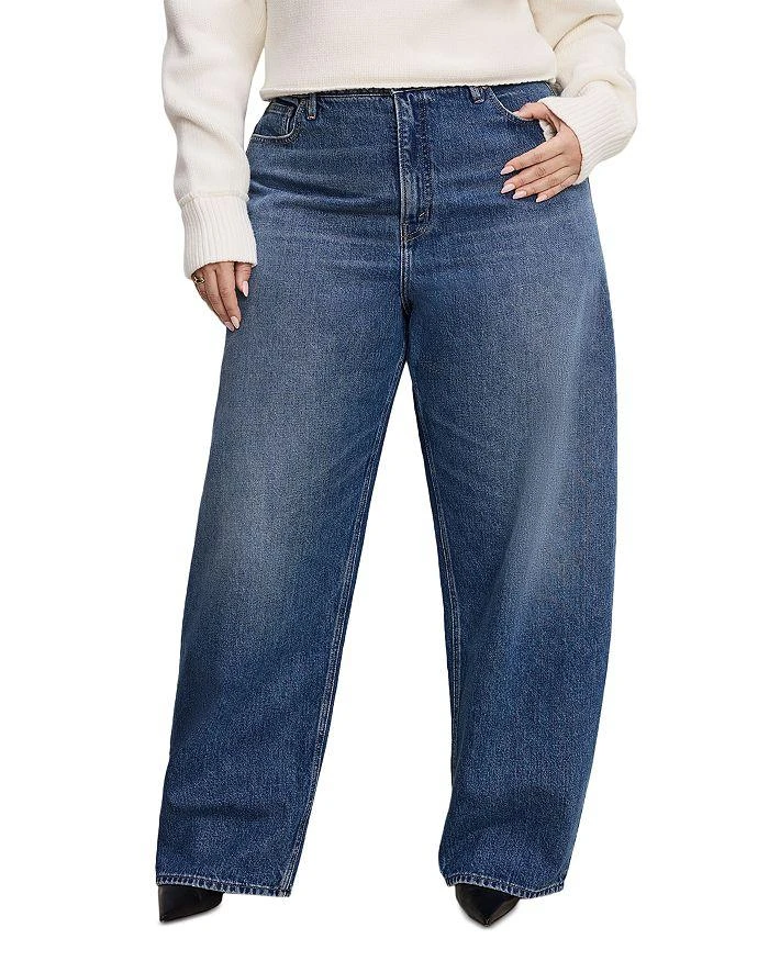 Good American High Rise Barrel Jeans in Indigo 740 2