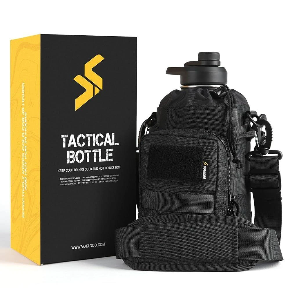 VOTAGOO 64Oz Tactical Water Bottle -Black