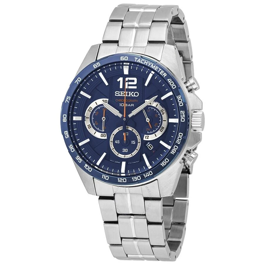 Seiko Essentials Chronograph Quartz Blue Dial Men's Watch Ssb345 1