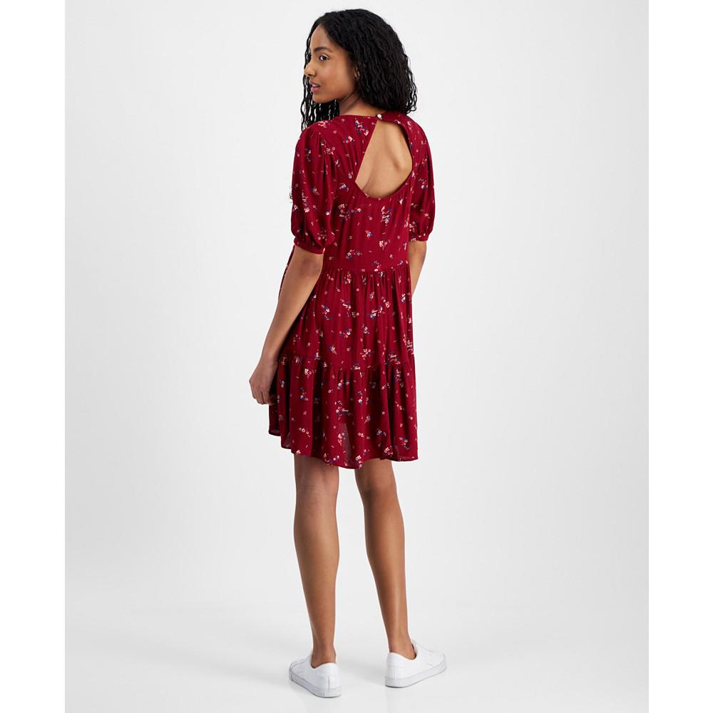 Tommy Jeans Women's Floral-Print Tiered A-Line Dress