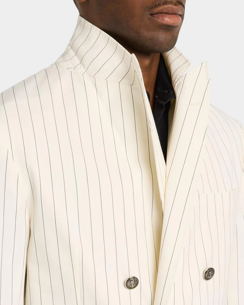 Brunello Cucinelli Men's Double-Breasted Pinstripe Sport Coat 6