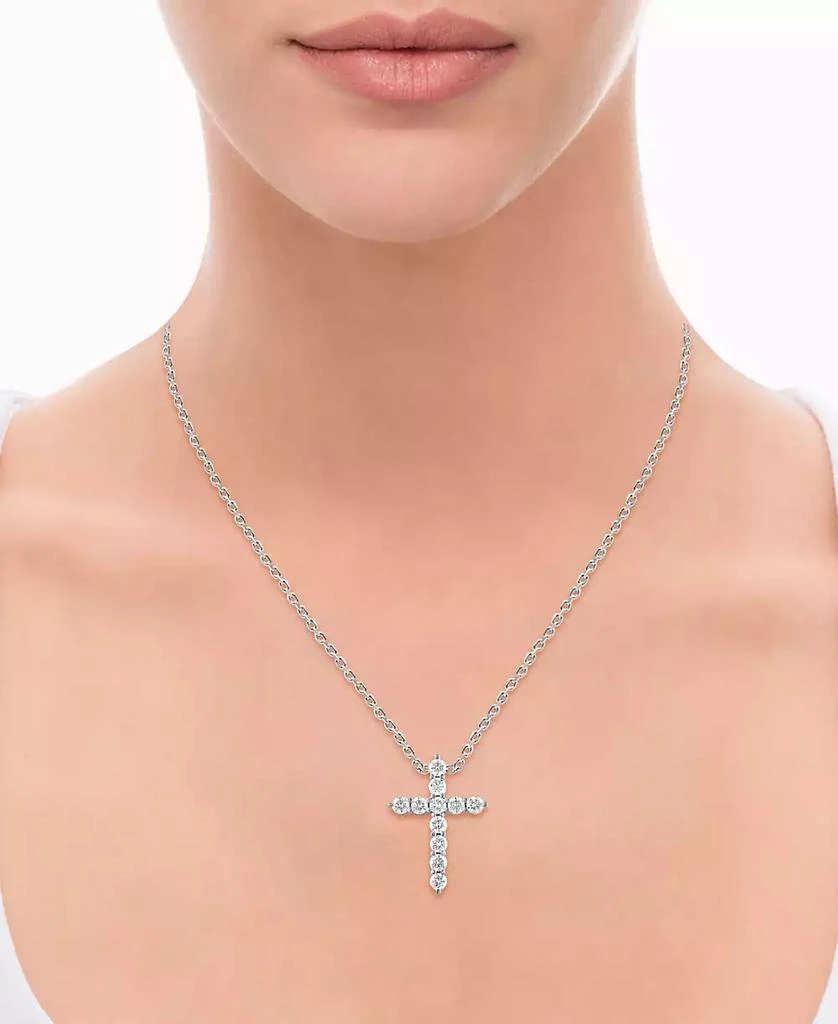 Macy's Diamond Cross Pendant Necklace (1 ct. t.w.) in 14k White, Yellow or Rose Gold 2