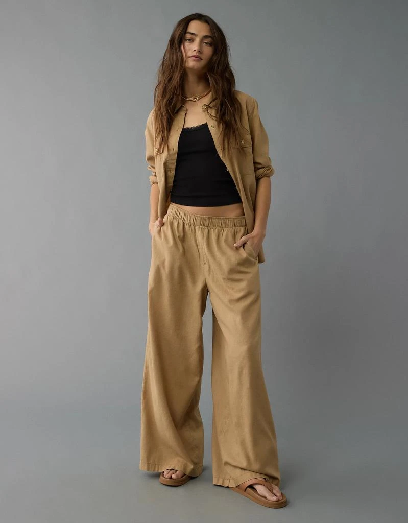 AE AE Weekend Vibes Linen-Blend Pull-On Pant 5