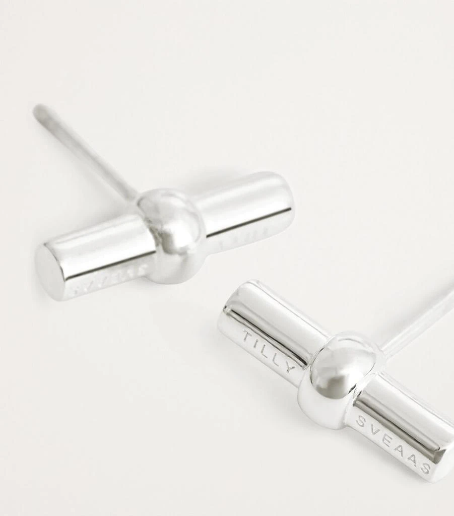 TILLY SVEAAS Sterling Silver T-Bar Stud Earrings 6