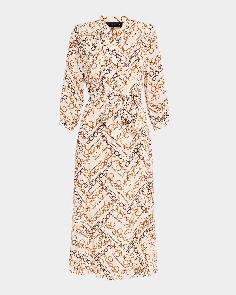 Tahari The Mila Gilden Chain-Print Dress with Flounce Hem - Dresses &  Skirts - Free Shipping - BeyondStyle