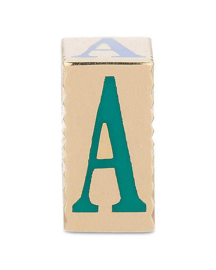 Adina Reyter 9K Yellow Gold Ceramic Initial Fluted Big Bead Pendant