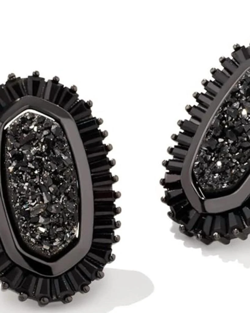 Kendra Scott Baguette Ellie Stud Earrings In Grey & Black Drusy 2