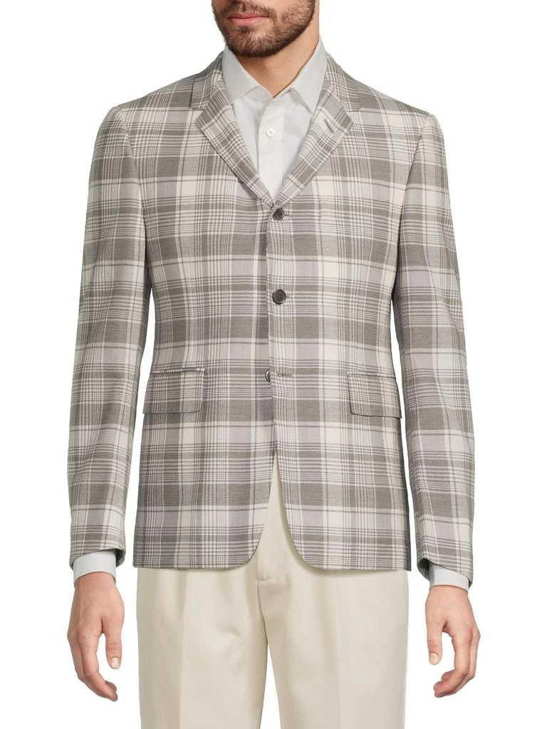 Thom Browne   ​Hairline Plaid Wool Modern-Fit Sport Coat 1