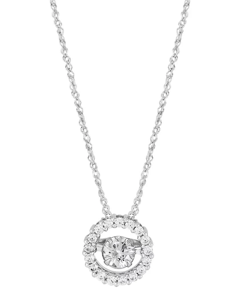 Grown With Love Lab Grown Diamond Openwork Halo Pendant Necklace (3/4 ct. t.w.) in 14k White Gold, 16" +2" extender 1