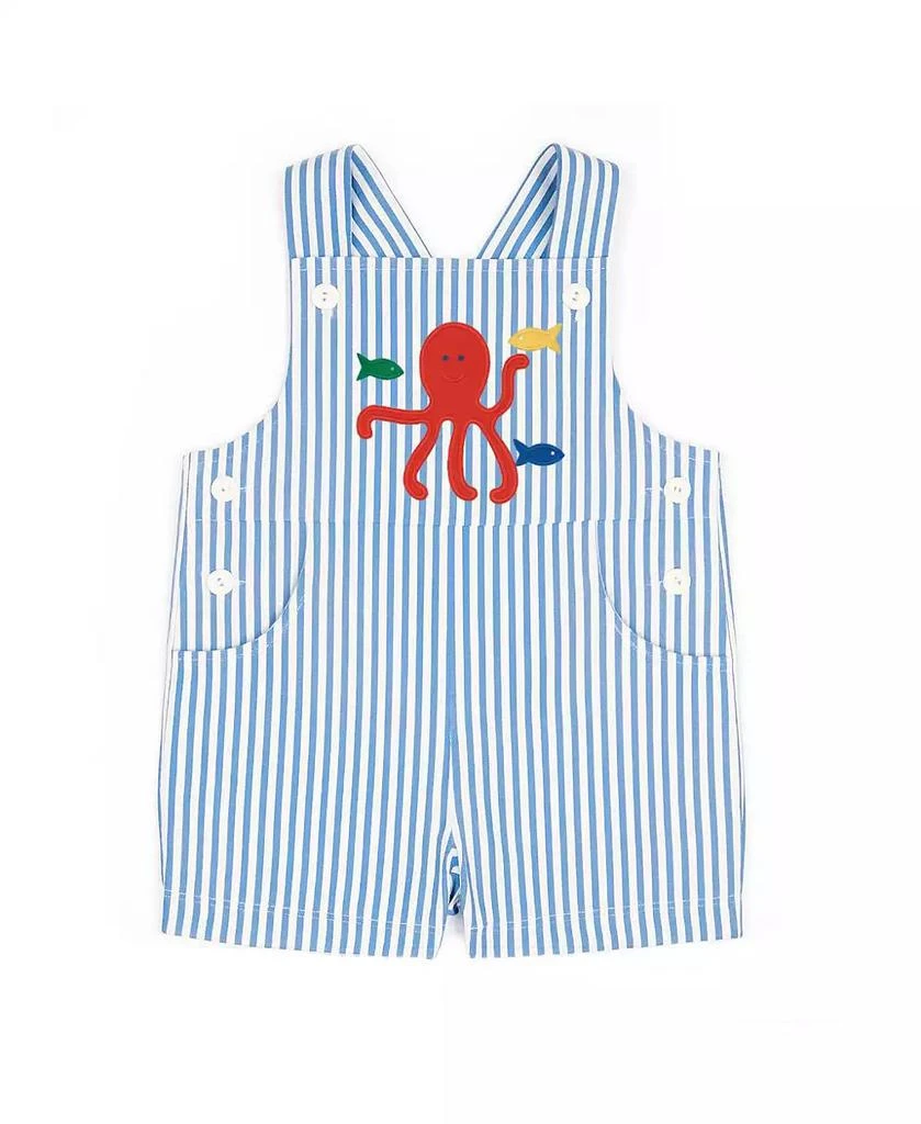 Florence Eiseman Baby Boy Stripe Seersucker Shortall With Octopus