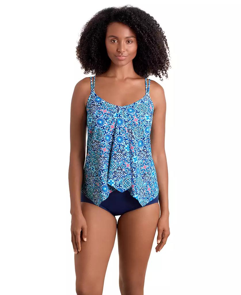 ShapeSolver Sport by Mimi Flamingo Women's Handkerchief Hem Pull-On Tankini Top