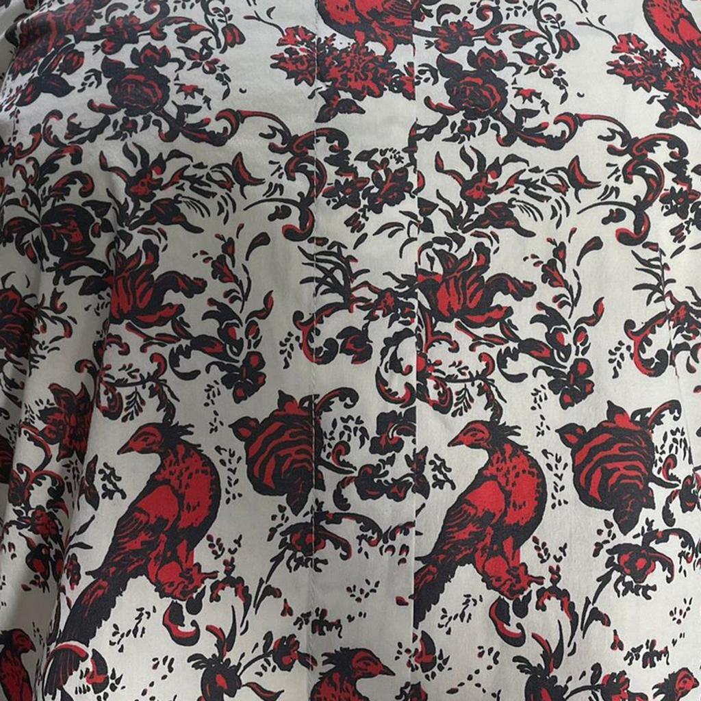 CAROLINE CONSTAS Gisele Printed Blouse in Red Cotton