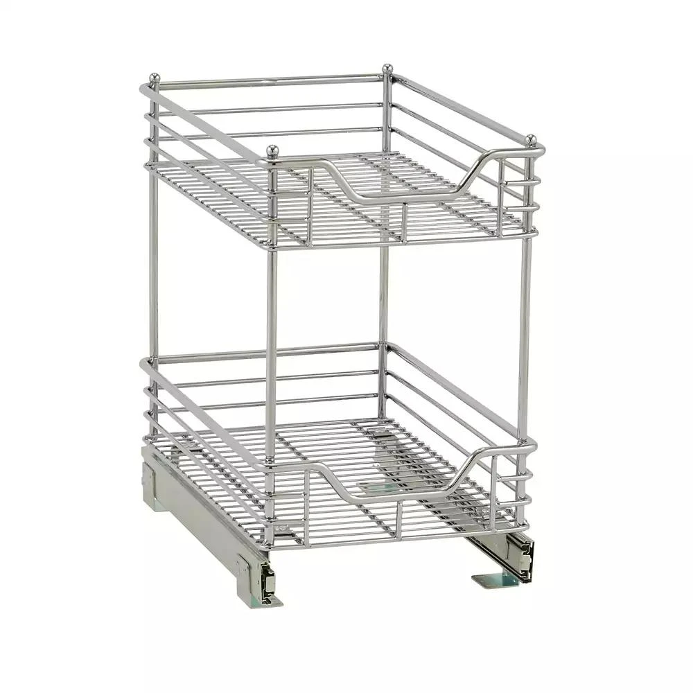 Household Essentials Design Trend Glidez 11.5" Standard Depth 2-Tier Double Basket Sliding Under Cabinet Organizer 7