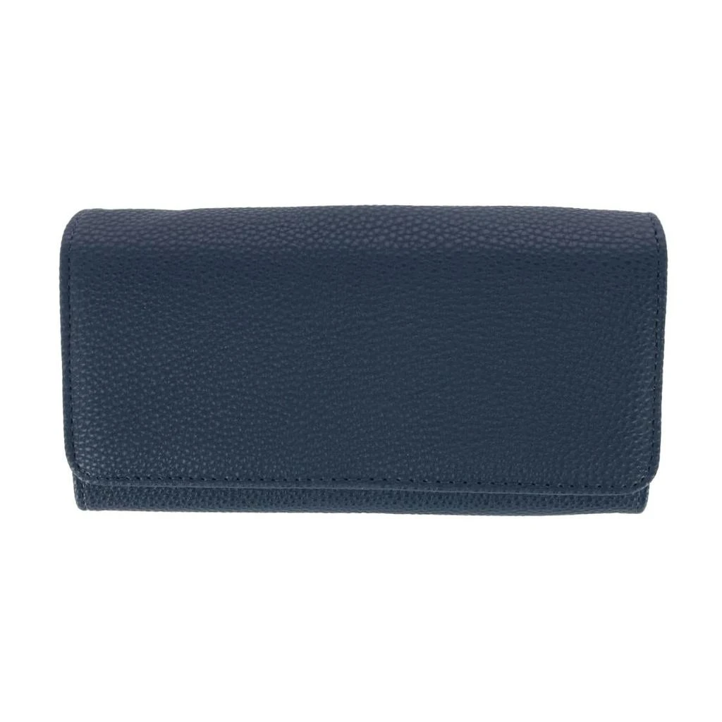 Buxton Women's Solid Colored Vegan Leather Bianca Clutch Wallet 8
