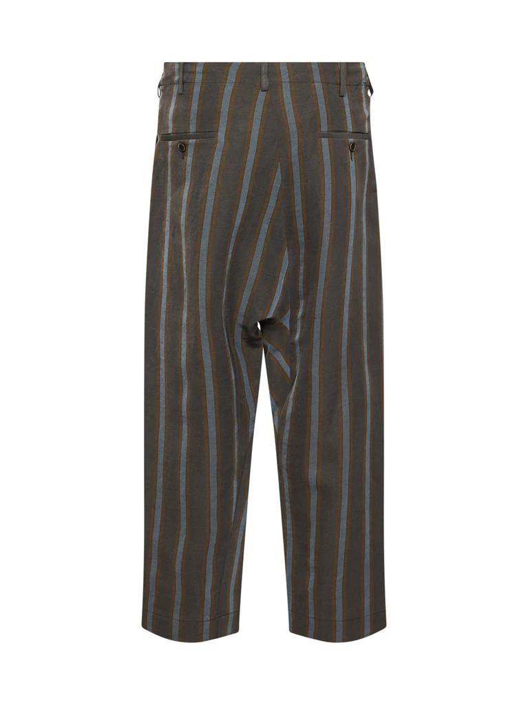 Uma Wang UMA WANG | Brown and blue striped linen and viscose straight trousers | Man | S 2