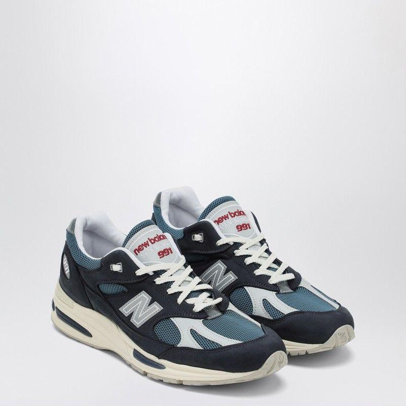 スニーカー New Balance Navy Blue White Sneaker Made In Uk 991V2 New Balance NAVY BLUE/WHITE SNEAKER MADE IN UK 991V2