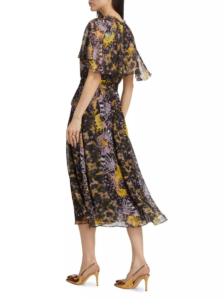 Marchesa Rosa Abstract Chiffon Midi-Dress 5