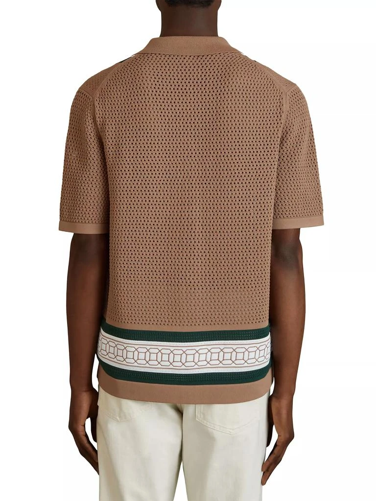 REISS Jensen Geometric Knit Short-Sleeve Shirt 4