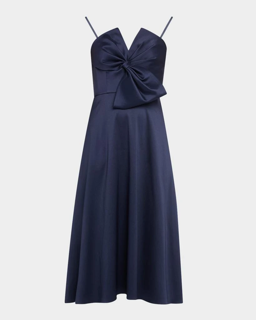 Aidan Mattox Strapless Bow-Front Stretch Mikado Midi Dress 1