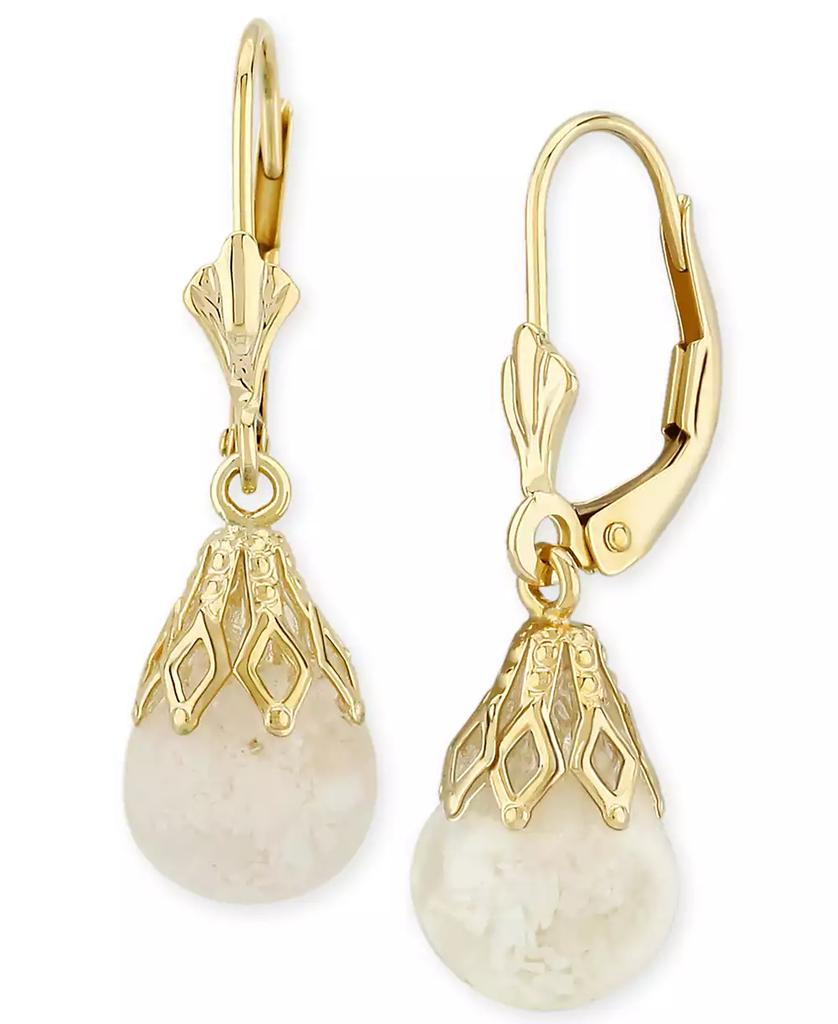 Macy's Floating Crushed Opal (1 ct. t.w.) Drop Earring in 14k Yellow Gold