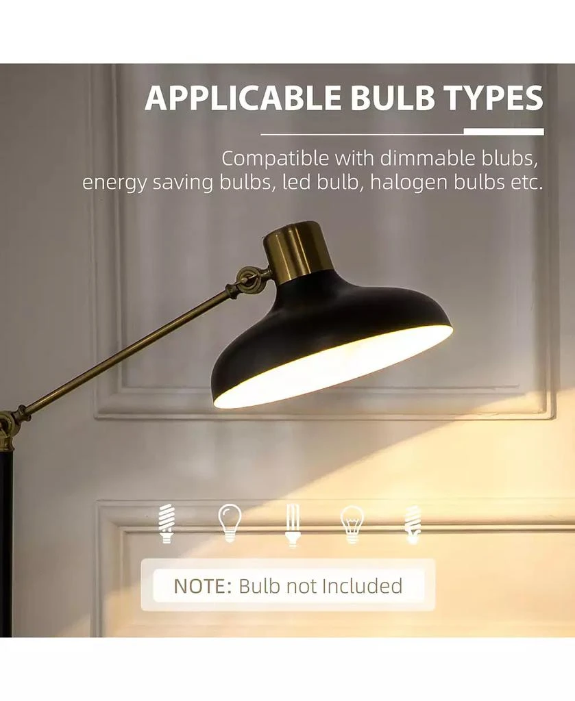 HOMCOM Adjustable Floor Lamps for Living Room, Sding Lamp 7