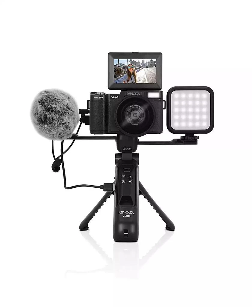 Minolta MND60V 64MP 4K60FPS Ultra HD Auto Focus Vlogging 
Content Creator
s Camera Kit, Bundle with USB 3.0 Card Reader, Cleaning Kit 2