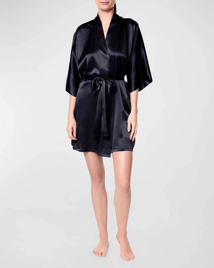 Christine Lingerie Solid Silk Short Robe