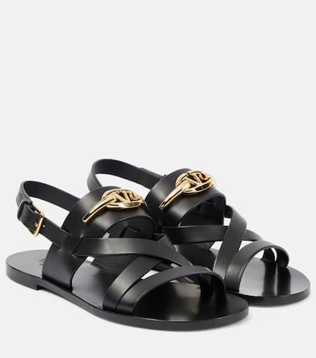 Valentino VLogo Signature leather sandals 1